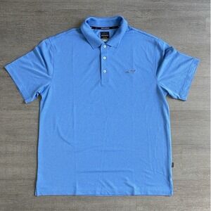 Large Mens Blue Greg Norman Golf Polo Shirt Play Dry Short Sleeve 1234